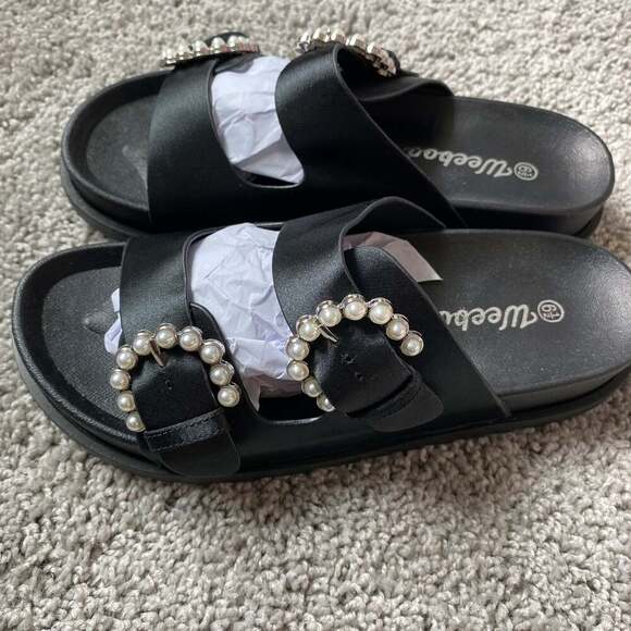 Weeboo Pearl Buckle Slide Sandals 6.5 - Picture 3 of 8